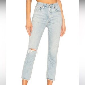 AGOLDE Riley High Rise Straight Crop in Shatter Size 26